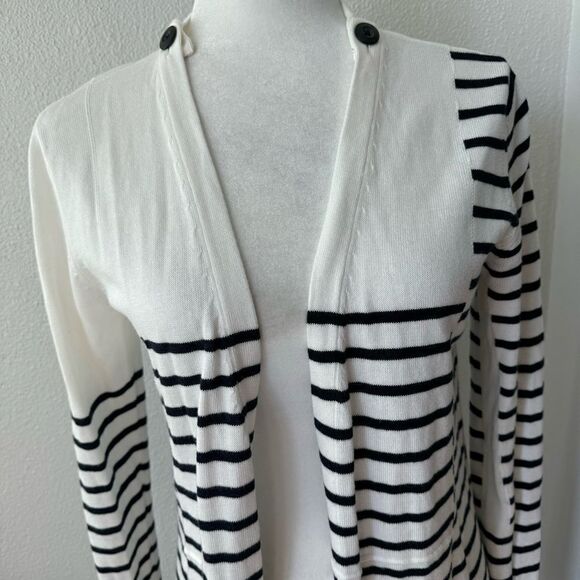 CAbi Cardigan Duster  Open Front Blue White 5141 Victory Size S - Picture 5 of 13